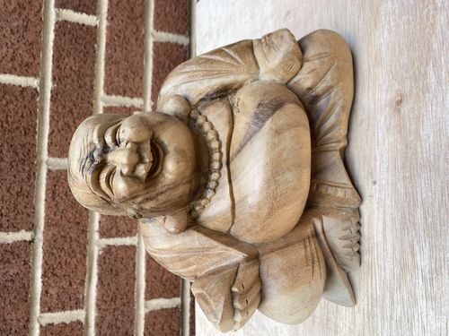 Wooden Happy Fat Buddha 22cm