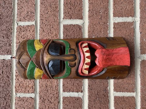 Wooden Tiki Mask Tongue 30cm